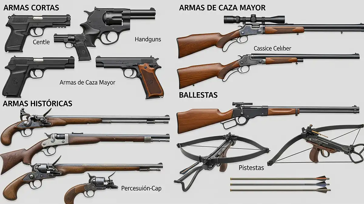 Examen Permiso de Armas: Clasificación y Tipos de Armas en España 2025