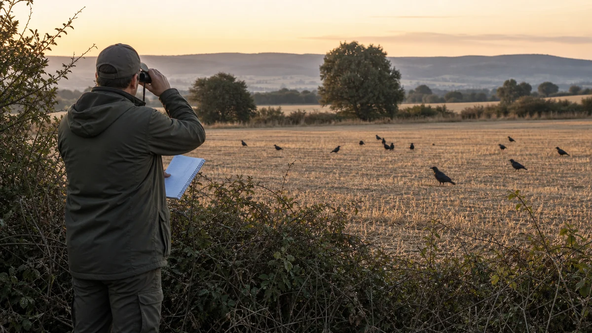 Observación de cornejas negras para gestión poblacional