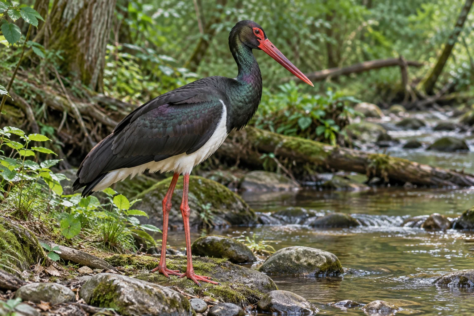 Cigüeña negra - identificación y conservación