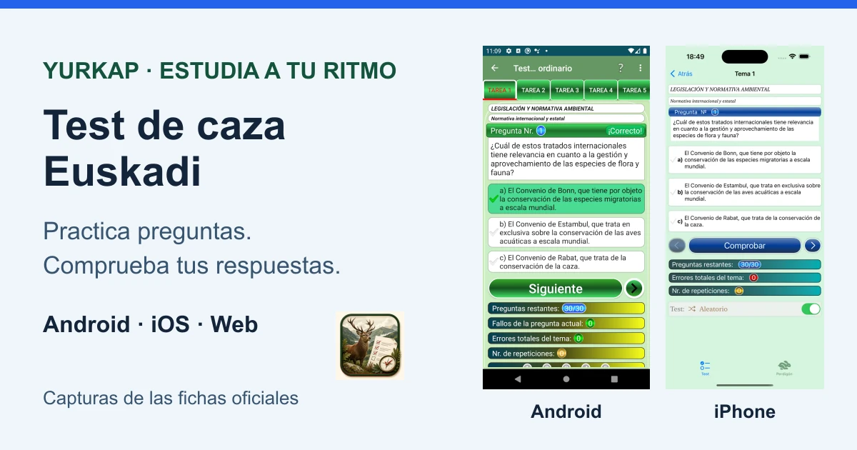 App test de caza Euskadi para Android e iOS