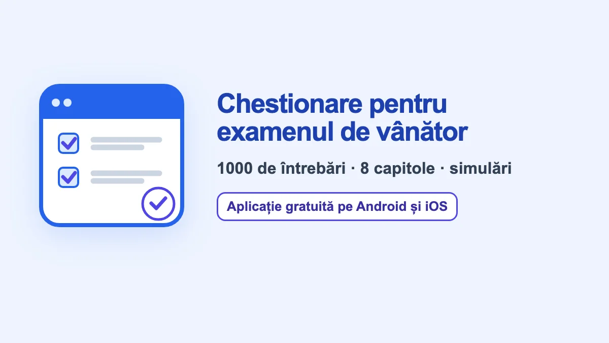 Aplicația Yurkap pentru examenul de vânător: 1000 de întrebări oficiale pe 8 capitole și simulări; gratuită pe Android și iOS
